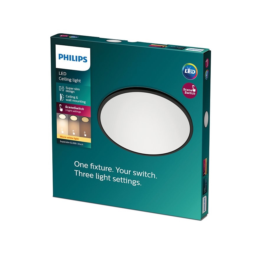 Philips - LED Dimbare plafondlamp SUPERSLIM CL550 LED / 15W / 230V