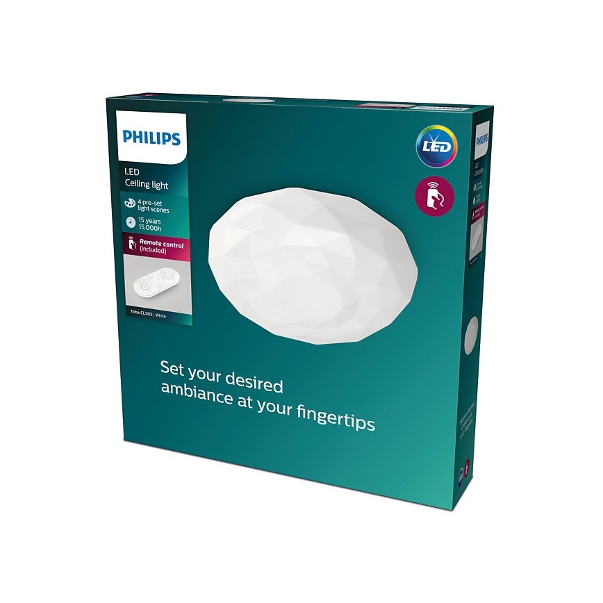 Philips - LED dimbare plafondlamp TOBA LED / 23W / 230V 2700-6500K + RC