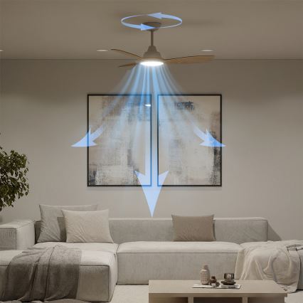Philips - dimbare LED-plafondventilator OLAS LED/24W/230V Ø 106 cm wit/bruin + afstandsbediening