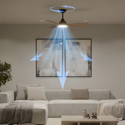 Philips - LED-dimbare plafondventilator OLAS LED/24W/230V Ø 106 cm zwart/bruin + afstandsbediening
