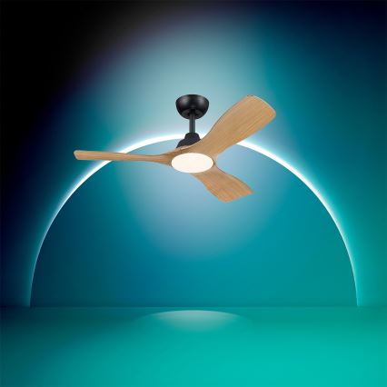 Philips - LED-dimbare plafondventilator OLAS LED/24W/230V Ø 106 cm zwart/bruin + afstandsbediening