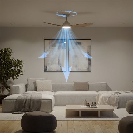 Philips - OLAS dimbare LED-plafondventilator LED/24W/230V Ø 132 cm wit/bruin + afstandsbediening