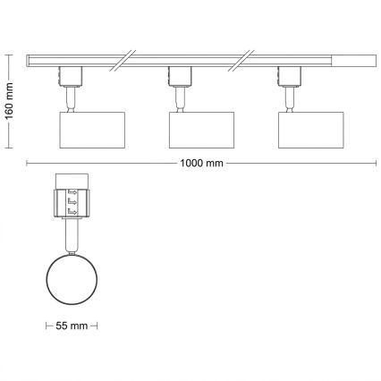 Philips - LED RGBW dimbaar spotarmatuur voor EASYLINK HUE railsysteem 3xGU10/4,7W/230V 2200-6500K 1m wit + Hue bridge