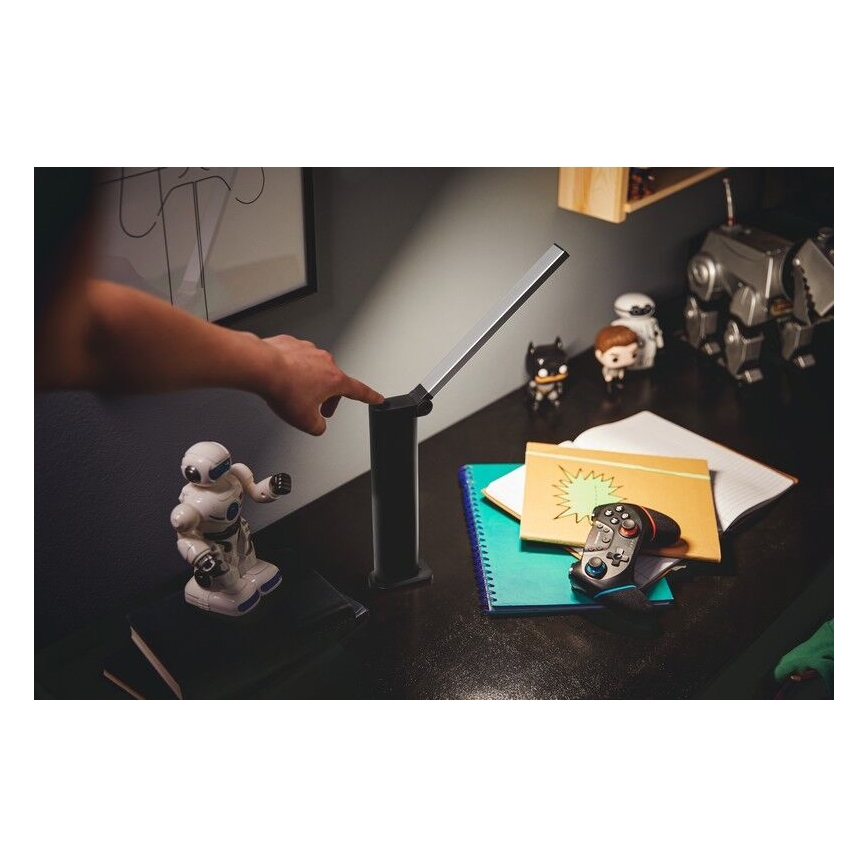 Philips - LED Dimbare Touch Tafellamp AMBER LED/5W/5V zwart