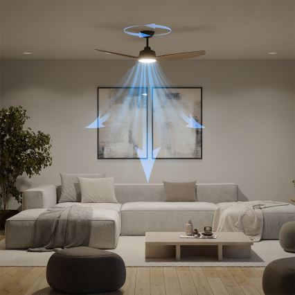 Philips - Ventilateur de plafond LED dimmable OLAS LED/24W/230V Ø 132 cm noir/marron + télécommande