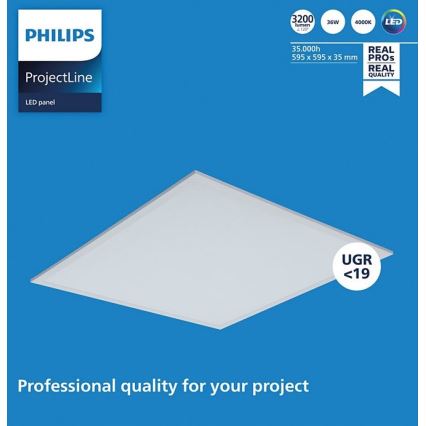 Philips - LED Hang plafondverlichting PROJECTLINE LED/36W/230V 59,5x59,5 cm