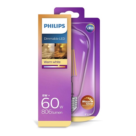 Philips - LED Lamp dimbaar E27 / 8W / 230V