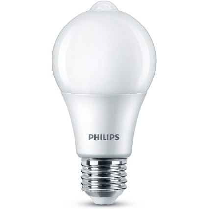 Philips LED lamp met bewegingssensor E27 / 8W / 230V 2700K