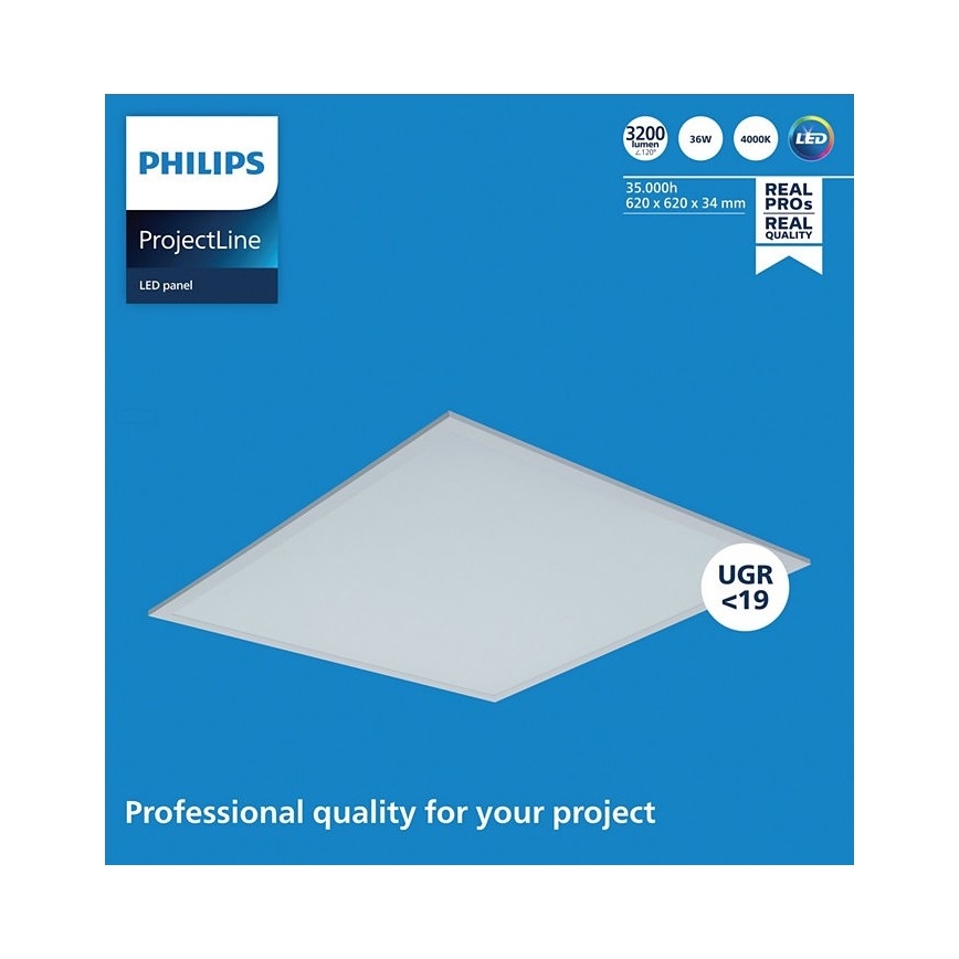 Philips - LED-paneel voor systeemplafond PROJECTLINE LED/36W/230V 62x62 cm
