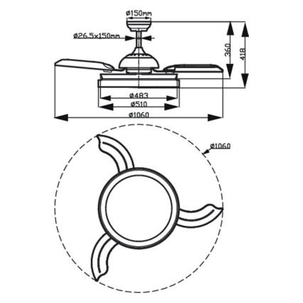 Philips - LED Plafond Lamp LED/35W/230V 5500/4000/3000K zwart + afstandsbediening