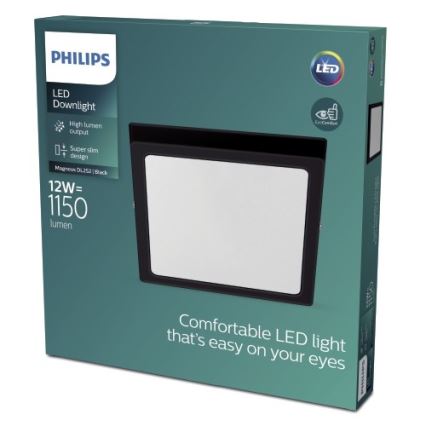 Philips - LED Plafond Lamp LED/12W/230V 2700K zwart