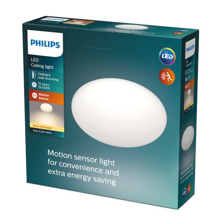 Philips - LED Plafond Lamp met Sensor 1xLED/12W/230V 2,700K