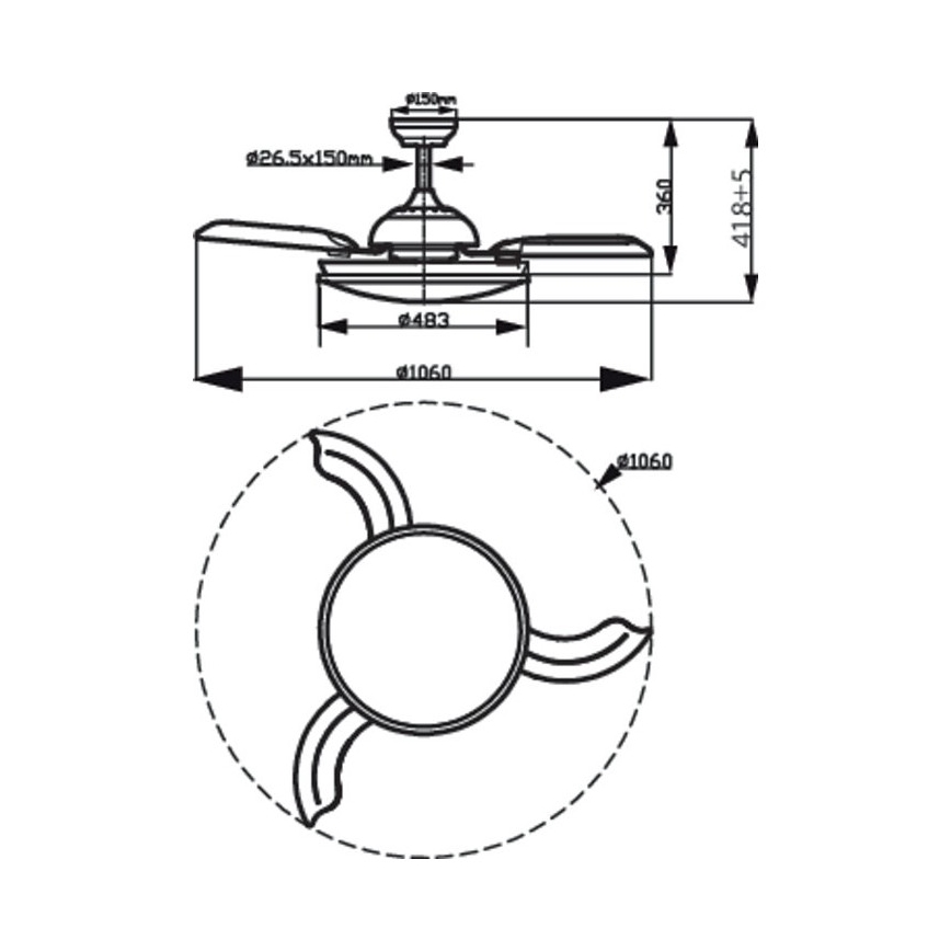 Philips - LED Plafond Ventilator LED/35W/230V 5500/4000/3000K + afstandsbediening