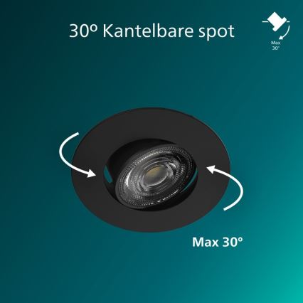 Philips - Luminaire encastré LED dimmable CILANTRO LED/5W/230V 4000K noir