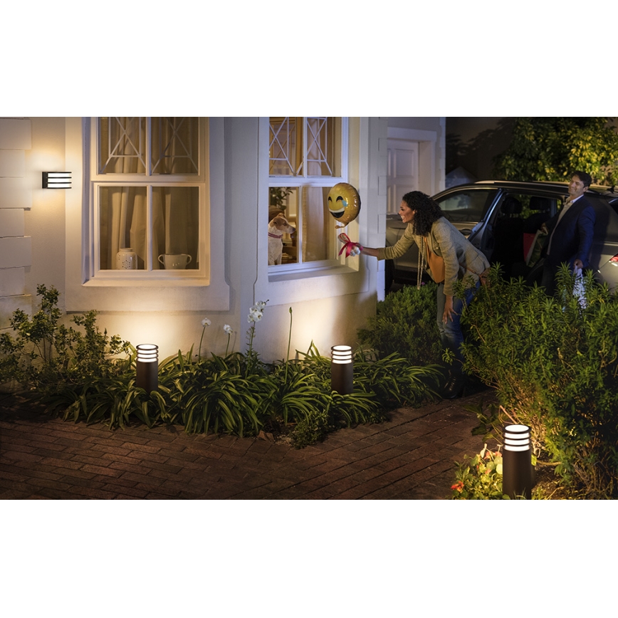 Philips - LED RGB dimbare buitenlamp Hue LUCCA 1xE27/8,1W/230V 25 cm 1000-20000K IP44