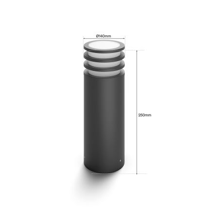 Philips - LED RGB dimbare buitenlamp Hue LUCCA 1xE27/8,1W/230V 25 cm 1000-20000K IP44