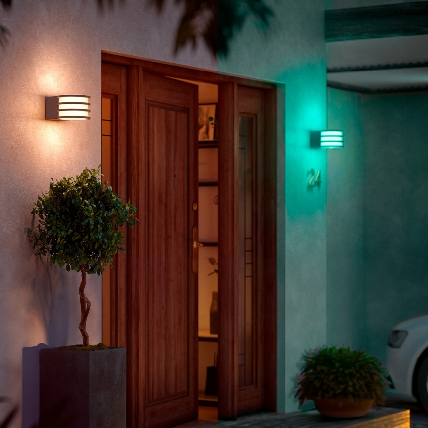 Philips - LED RGB dimbare buitenmuurlamp Hue LUCCA 1xE27/8,1W/2300-20000K IP44