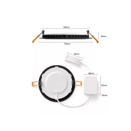 Philips - LED RGBW Dimbare badkamer-inbouwspot Hue SLIM LED/12W/230V 1000-20000K zwart IP44