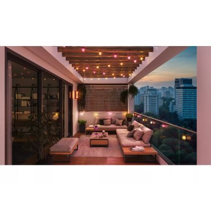 Philips - LED RGBW dimbaar buitenlichtsnoer Hue FESTAVIA 10xLED 7m IP65