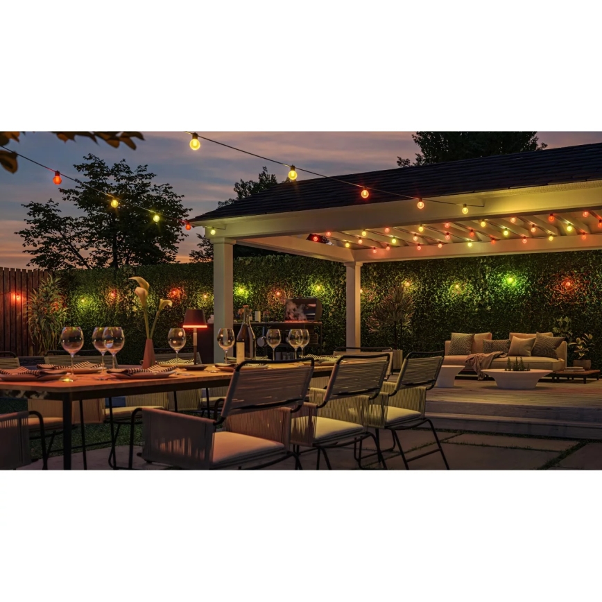 Philips - LED RGBW dimbaar buitenlichtsnoer Hue FESTAVIA 10xLED 7m IP65