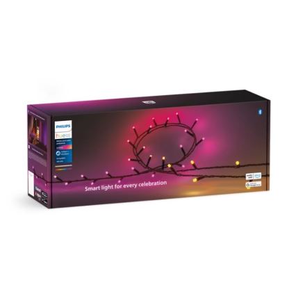 Philips - LED RGBW Dimbaar buitenshuis ketting HUE WHITE AND COLOR AMBIANCE 500xLED 44,4 m 2000-6500K IP54