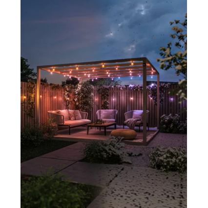 Philips - LED RGBW Verlengbaar dimbaar buitenlichtsnoer Hue FESTAVIA 20xLED 14m IP65