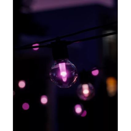 Philips - LED RGBW Verlengbaar dimbaar buitenlichtsnoer Hue FESTAVIA 20xLED 14m IP65