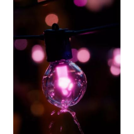 Philips - LED RGBW Verlengbaar dimbaar buitenlichtsnoer Hue FESTAVIA 20xLED 14m IP65