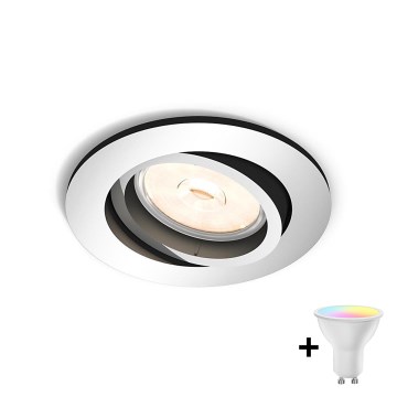 Philips - LED RGBW dimbare inbouwspot DONEGAL 1xGU10/4,8W/230V + afstandsbediening