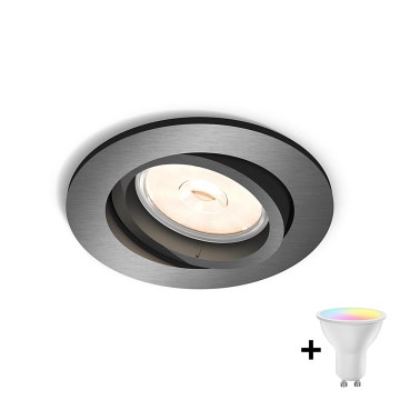 Philips - LED RGBW dimbare inbouwspot DONEGAL 1xGU10/4,8W/230V + afstandsbediening