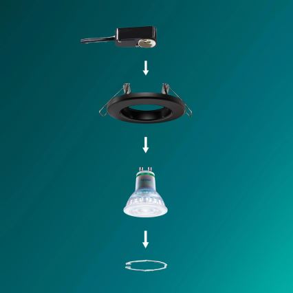 Philips - LED RGBW dimbare inbouwarmatuur PERIDOT 1xGU10/6,5W/230V 2700-6500K zwart