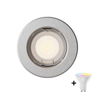 Philips - LED RGBW dimbare inbouwspot PERIDOT 1xGU10/6W/230V zilverkleurig + afstandsbediening