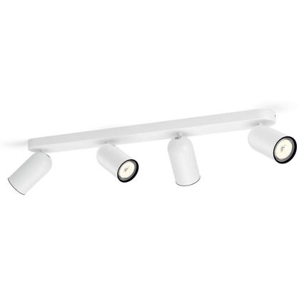Philips - LED RGBW dimbare spotarmatuur PONGEE 4xGU10/4,8W/230V 3000K wit + afstandsbediening