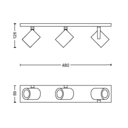Philips - LED RGBW Dimbare spot Hue ARGENTA 3xGU10/4,2W/230V 2000-6500K