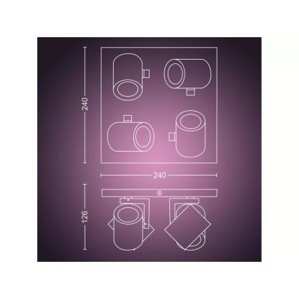 Philips - LED RGBW Dimbare spot Hue ARGENTA 4xGU10/4,2W/230V 2000-6500K