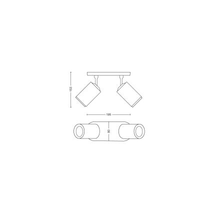 Philips - LED RGBW Dimbare spot Hue FUGATO 2xGU10/4,2W/230V 2000-6500K wit
