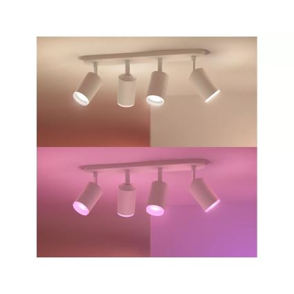 Philips - LED RGBW Dimbare spot Hue FUGATO 4xGU10/4,2W/230V 2000-6500K wit