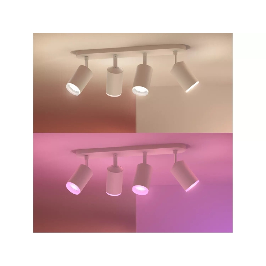 Philips - LED RGBW Dimbare spot Hue FUGATO 4xGU10/4,2W/230V 2000-6500K wit