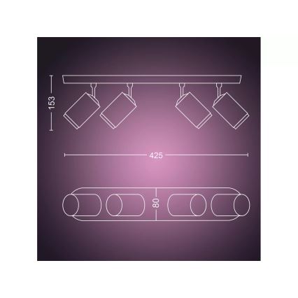 Philips - LED RGBW Dimbare spot Hue FUGATO 4xGU10/4,2W/230V 2000-6500K wit