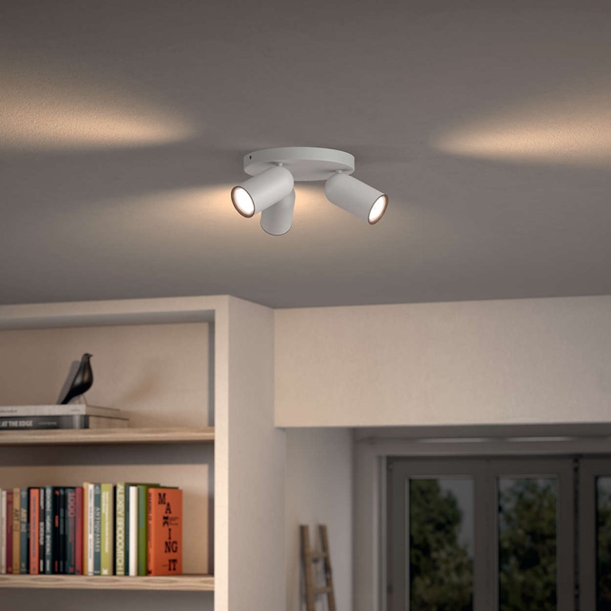 Philips - LED RGBW dimbare spot PONGEE 3xGU10/4,8W/230V 3000K wit + afstandsbediening