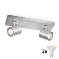 Philips - LED RGBW dimbare spot RUNNER 2xGU10/6,5W/230V 2700-6500K mat chroom