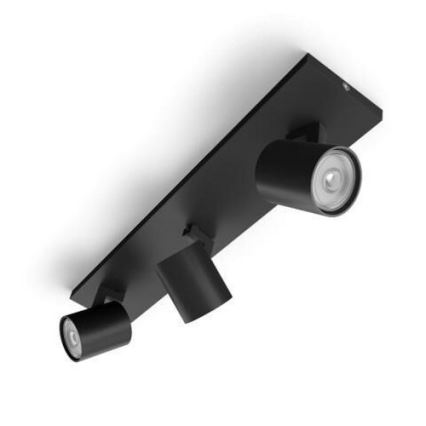 Philips - LED RGBW dimbare spot RUNNER 3xGU10/6,5W/230V 2700-6500K zwart