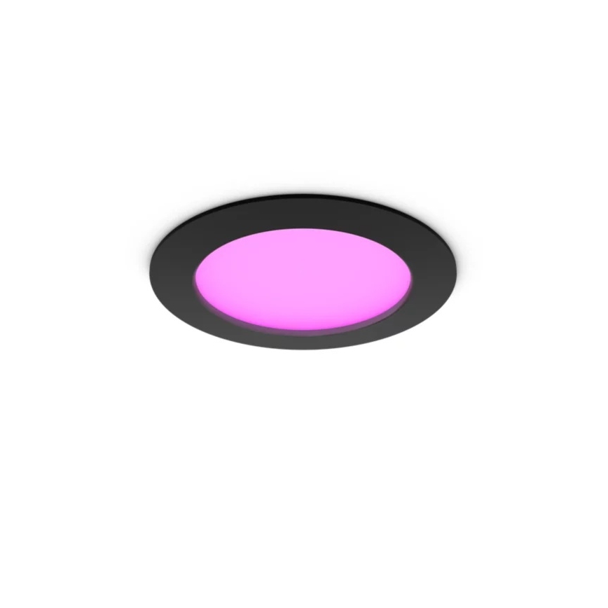 Philips - Luminaire encastré LED RGBW dimmable pour salle de bains Hue SLIM LED/12W/230V 1000-20000K noir IP44