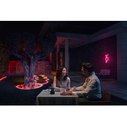 Philips - Ruban d'extérieur LED RGBW Hue NEON 10 m, dimmable, 30 W, 230 V, 2200–6500 K, IP67