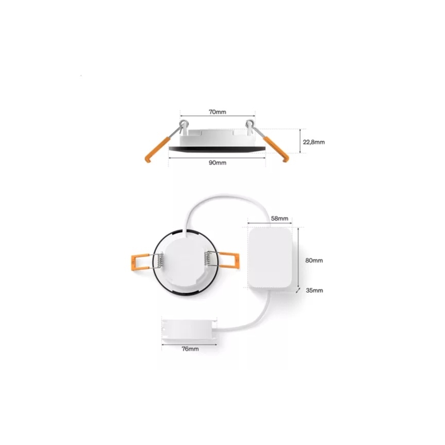 Philips - LED RGBW dimmable spot encastré pour salle de bains Hue SLIM LED/8,3W/230V 1000-20000K noir P44