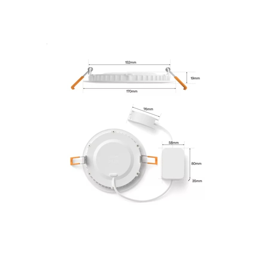 Philips - Plafonnier encastré LED RGBW dimmable pour salle de bains Hue SLIM LED/12W/230V 1000-20000K blanc IP44