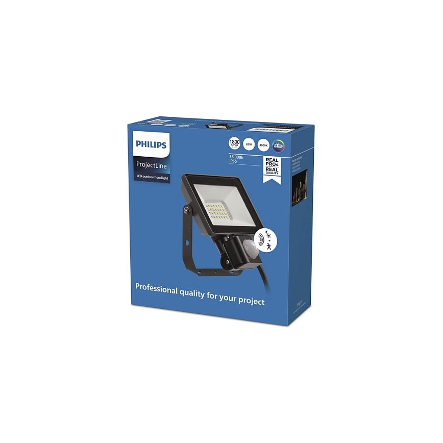 Philips - LED Schijnwerper voor Buiten met Sensor PROJECTLINE LED/20W/230V IP65 3000K