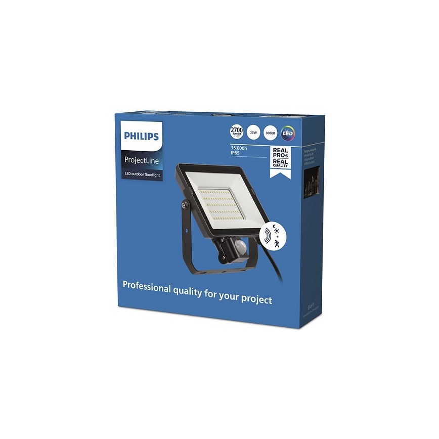 Philips - LED Schijnwerper voor Buiten met Sensor PROJECTLINE LED/30W/230V IP65 3000K