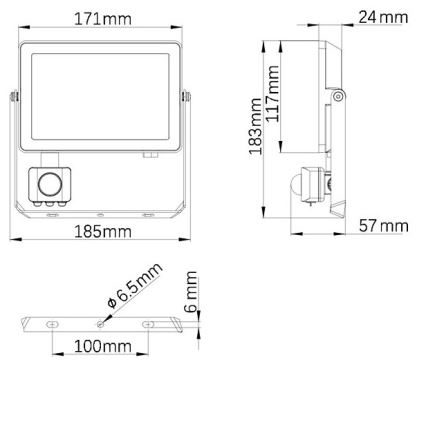 Philips - LED Schijnwerper voor Buiten met Sensor PROJECTLINE LED/30W/230V IP65 3000K