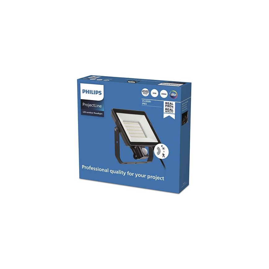 Philips - LED Schijnwerper voor Buiten met Sensor PROJECTLINE LED/50W/230V IP65 3000K